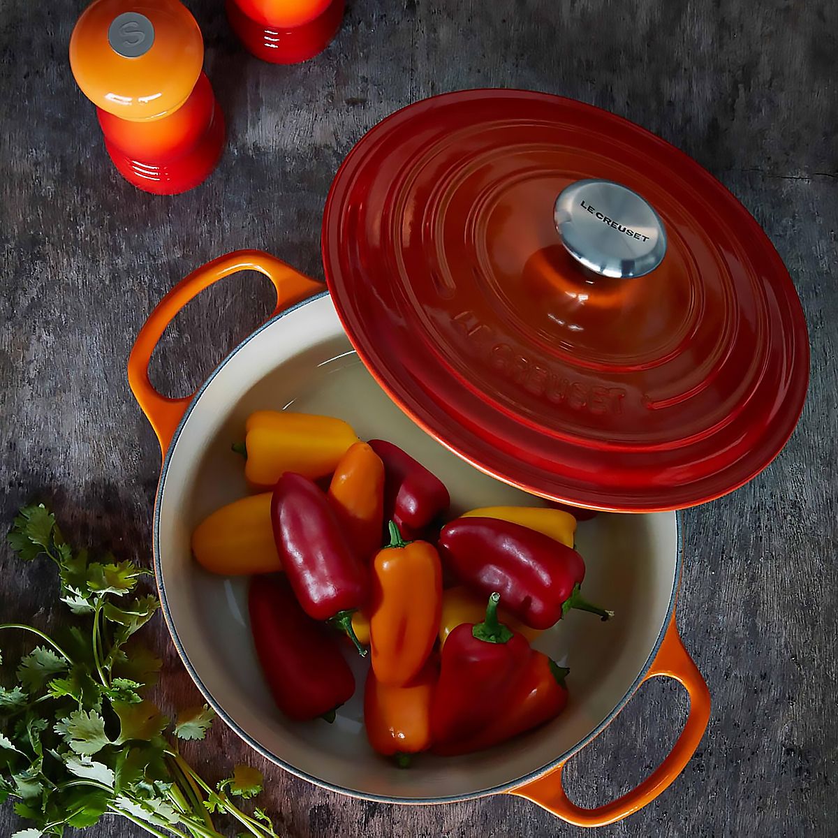 LeCreuset Кастрюля круглая 24см 4,2л оранжевая