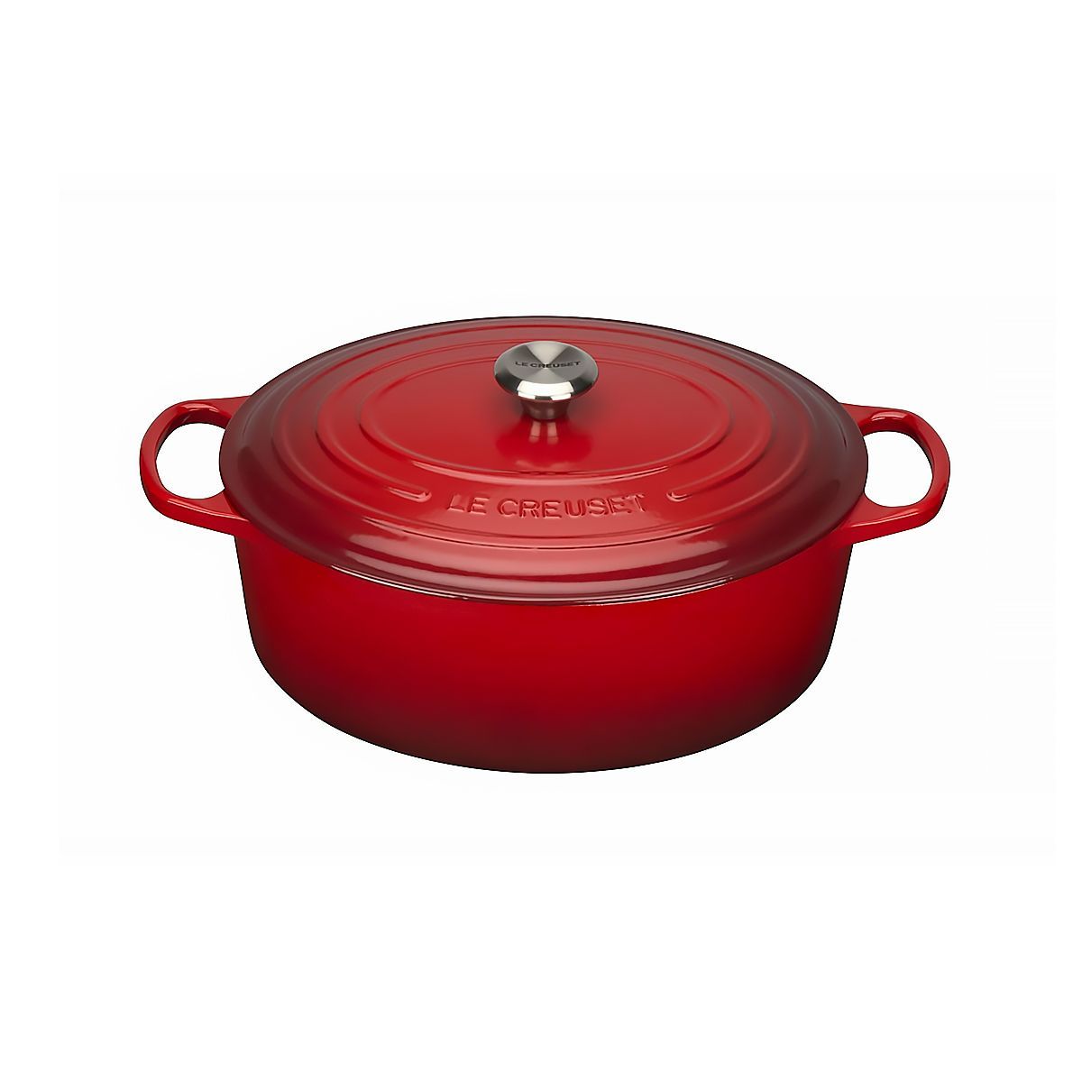 LeCreuset Кастрюля овальная 35см 8,9л вишневая