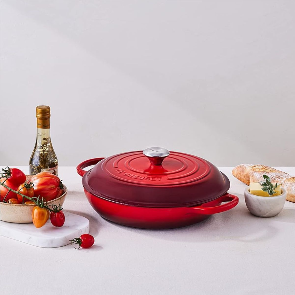 LeCreuset Кастрюля низкая, 3,2л, вишневый