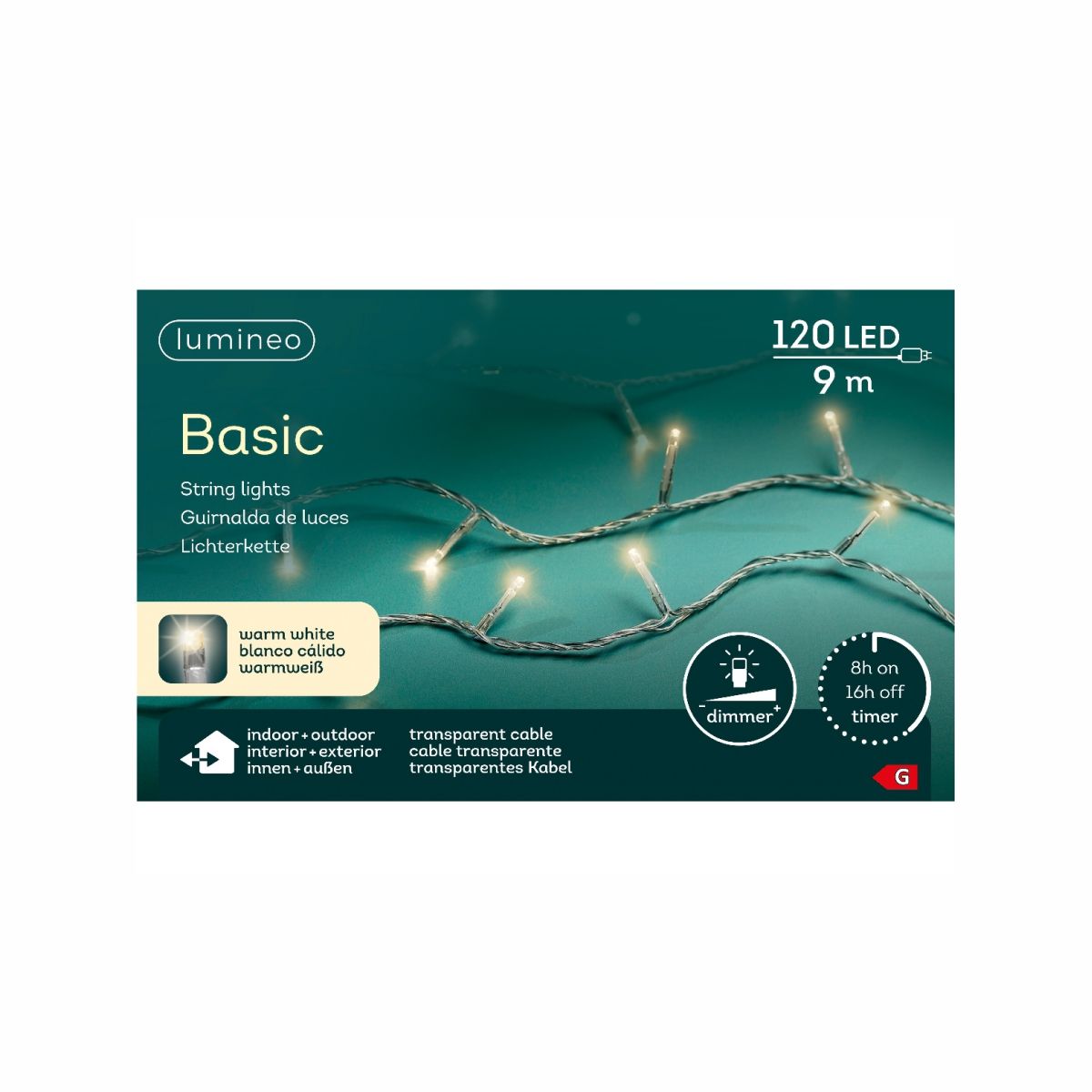 Kaemingk Гирлянда Basic 900cm-120L 494252