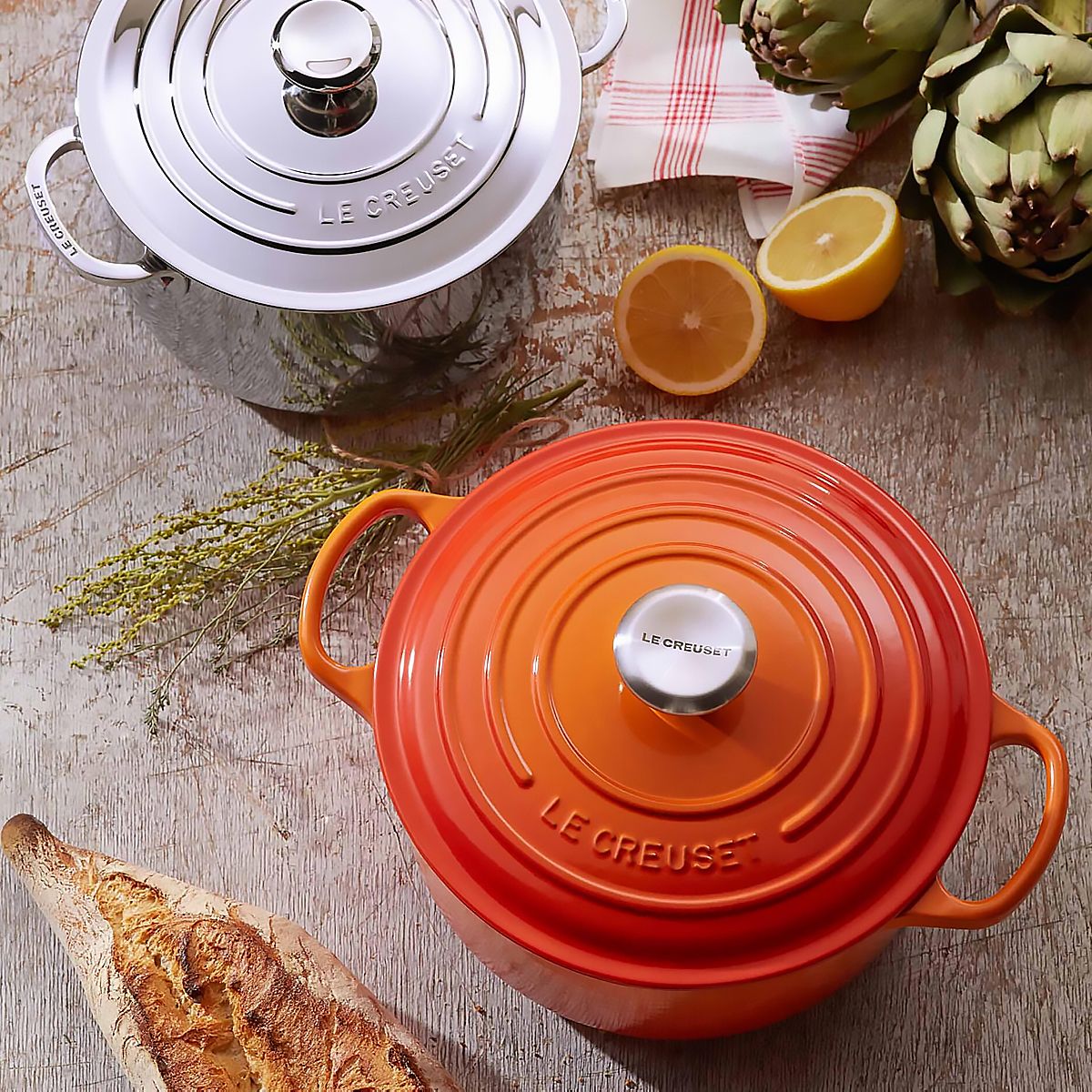 LeCreuset Кастрюля круглая 24см 4,2л оранжевая