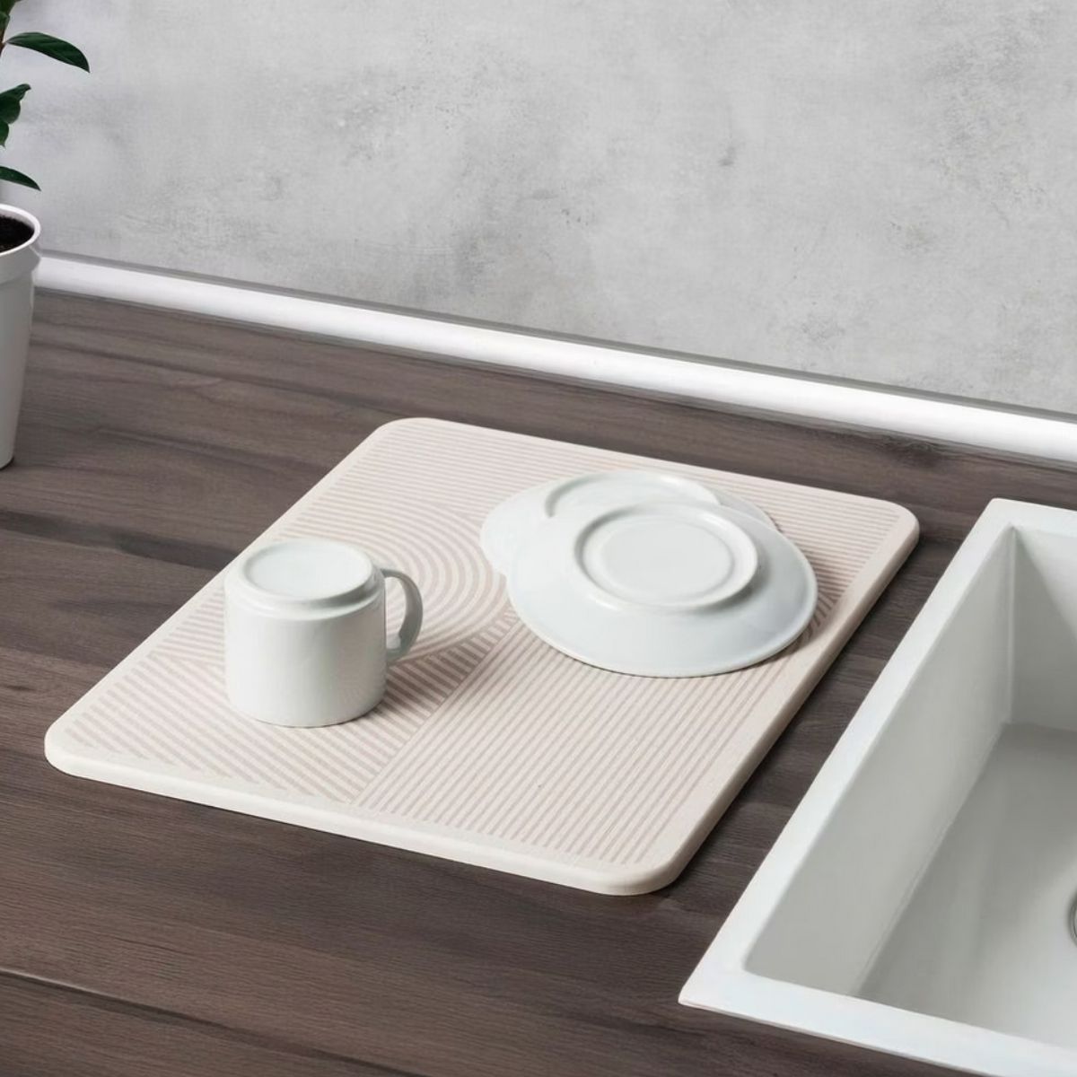 Wenko Коврик для посуды Damon бежевый 40x30см 54954100