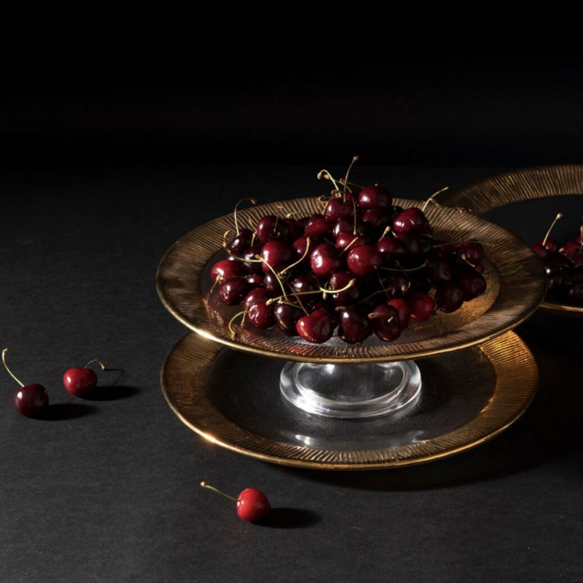 IVV Dinner in Jeddah Тортовница 34см стекло золото 8497.1