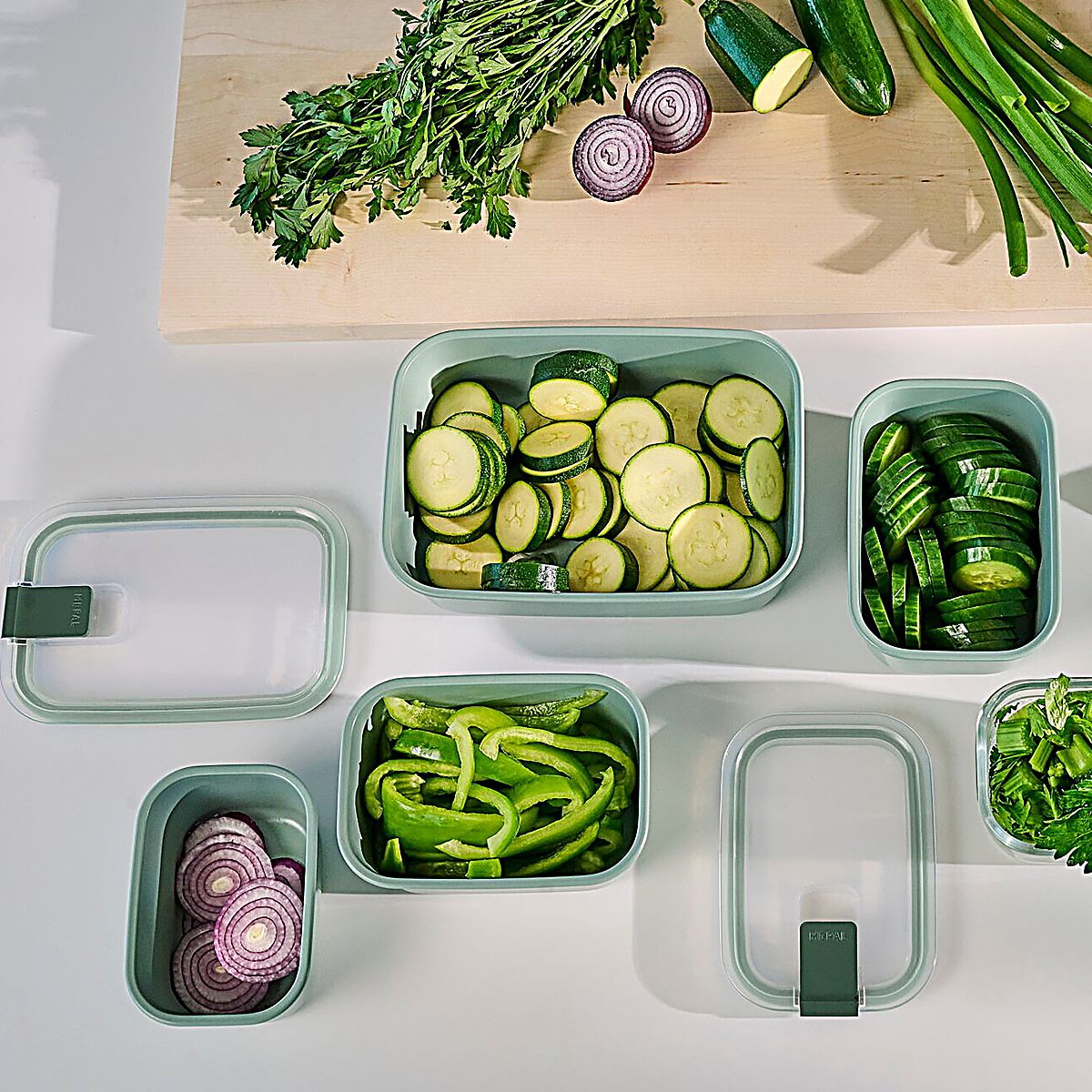 Mepal Easyclip Набор 3 контейнера (2x450 + 1000) sage