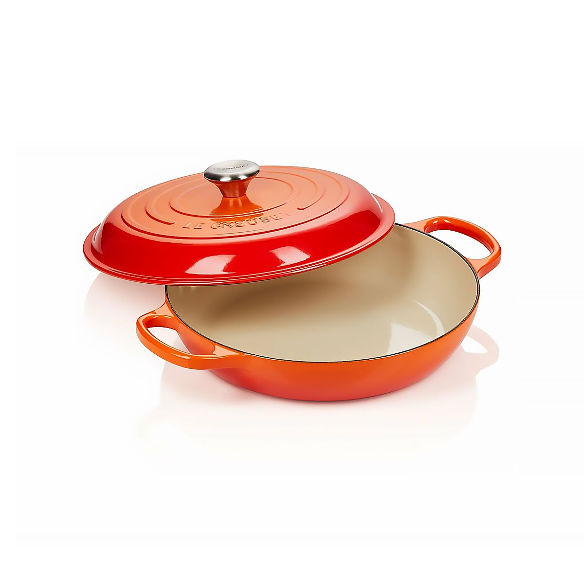 LeCreuset Кастрюля низкая 30см 3,5л оранжевая