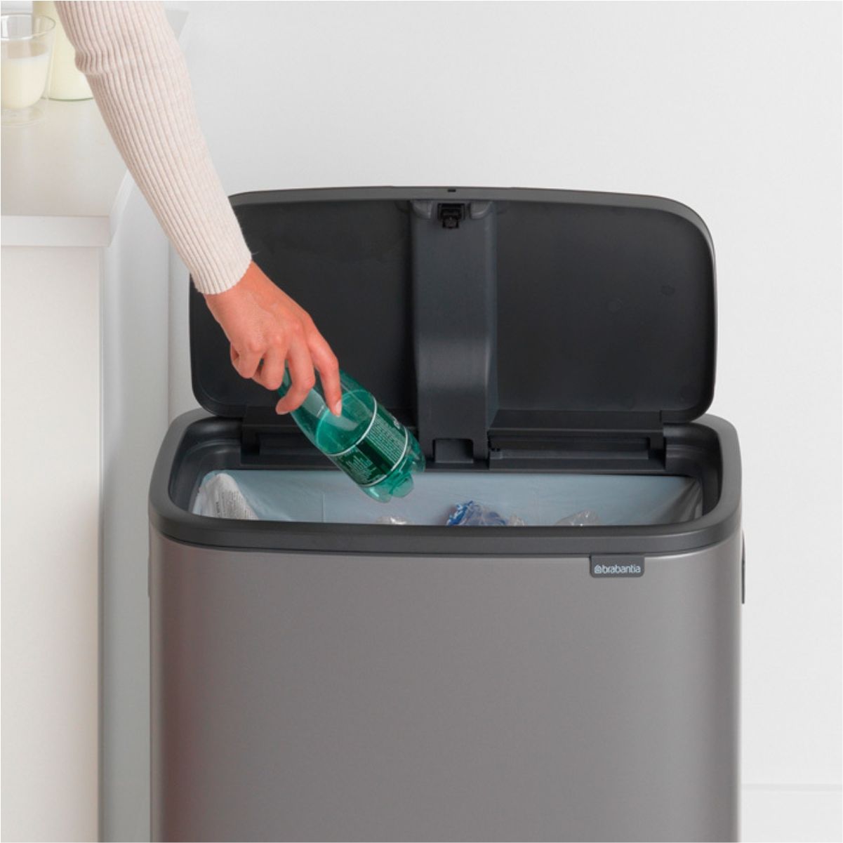 Brabantia Bo Touch Ведро 60л Platinum 223068