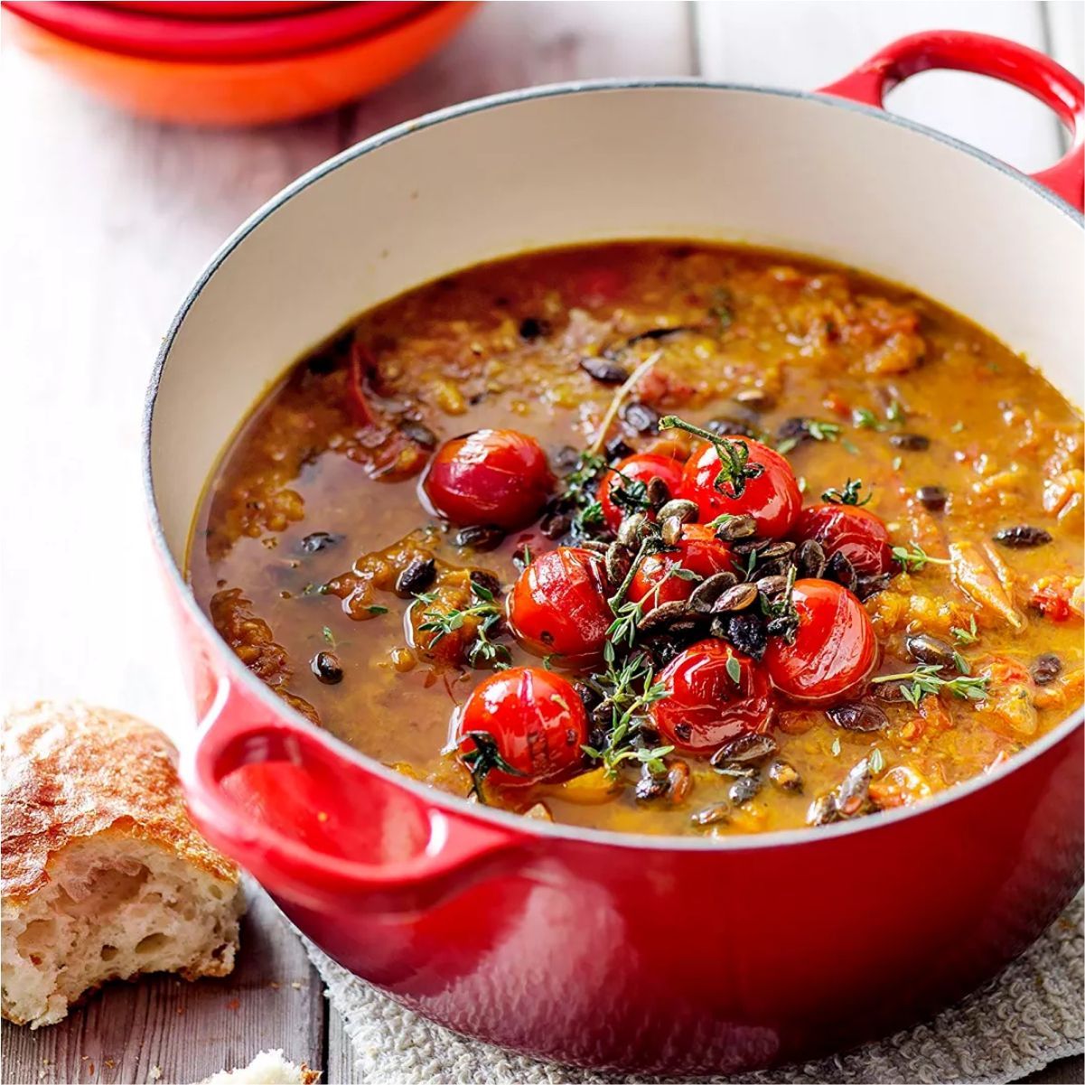 LeCreuset Кастрюля круглая 24см 4,2л  вишневая