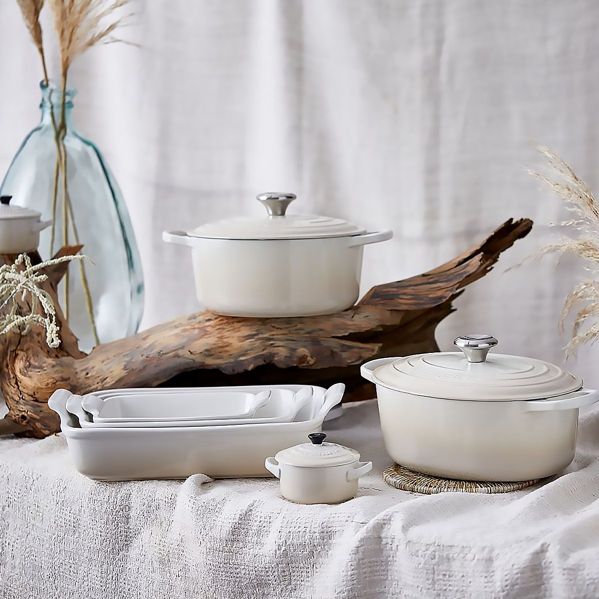 LeCreuset Блюдо Heritage прямоугольное 19х14см меренга