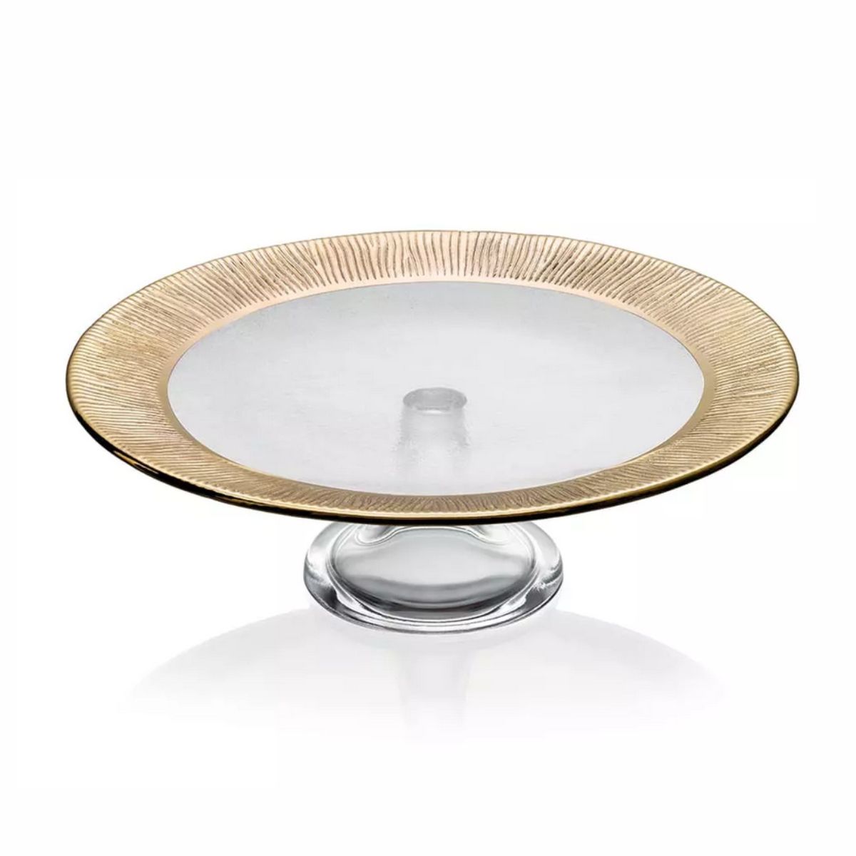 IVV Dinner in Jeddah Тортовница 34см стекло золото 8497.1