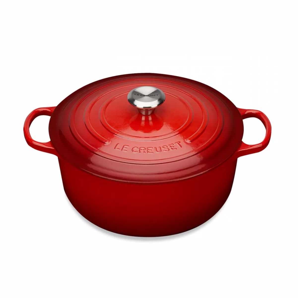 LeCreuset Кастрюля круглая 24см 4,2л  вишневая