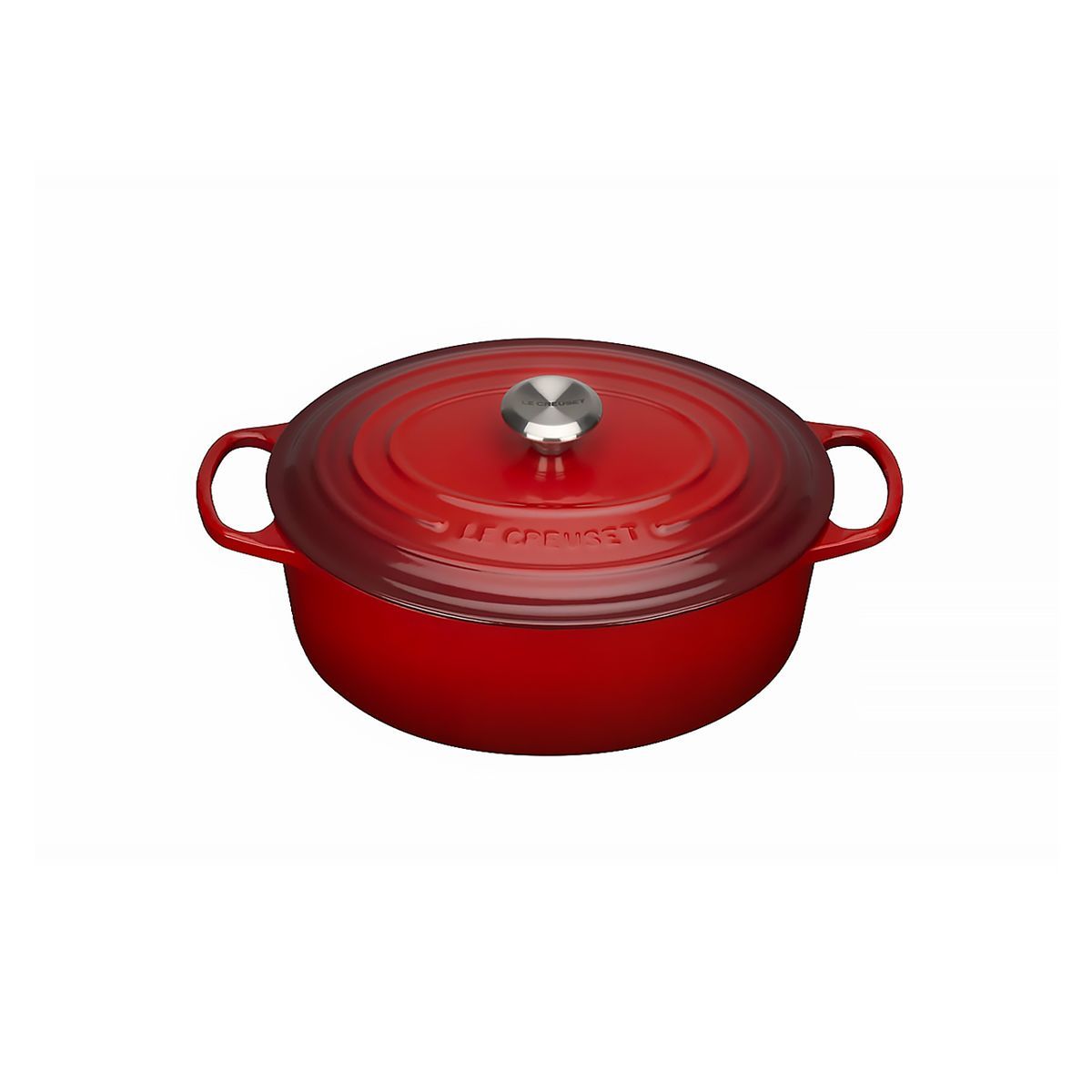 LeCreuset Кастрюля овальная 27см 4,1л вишневая