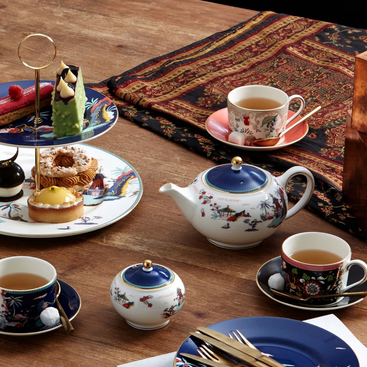 WW Wonderlust Giftware Blue Pagoda Набор чайный 3пр.
