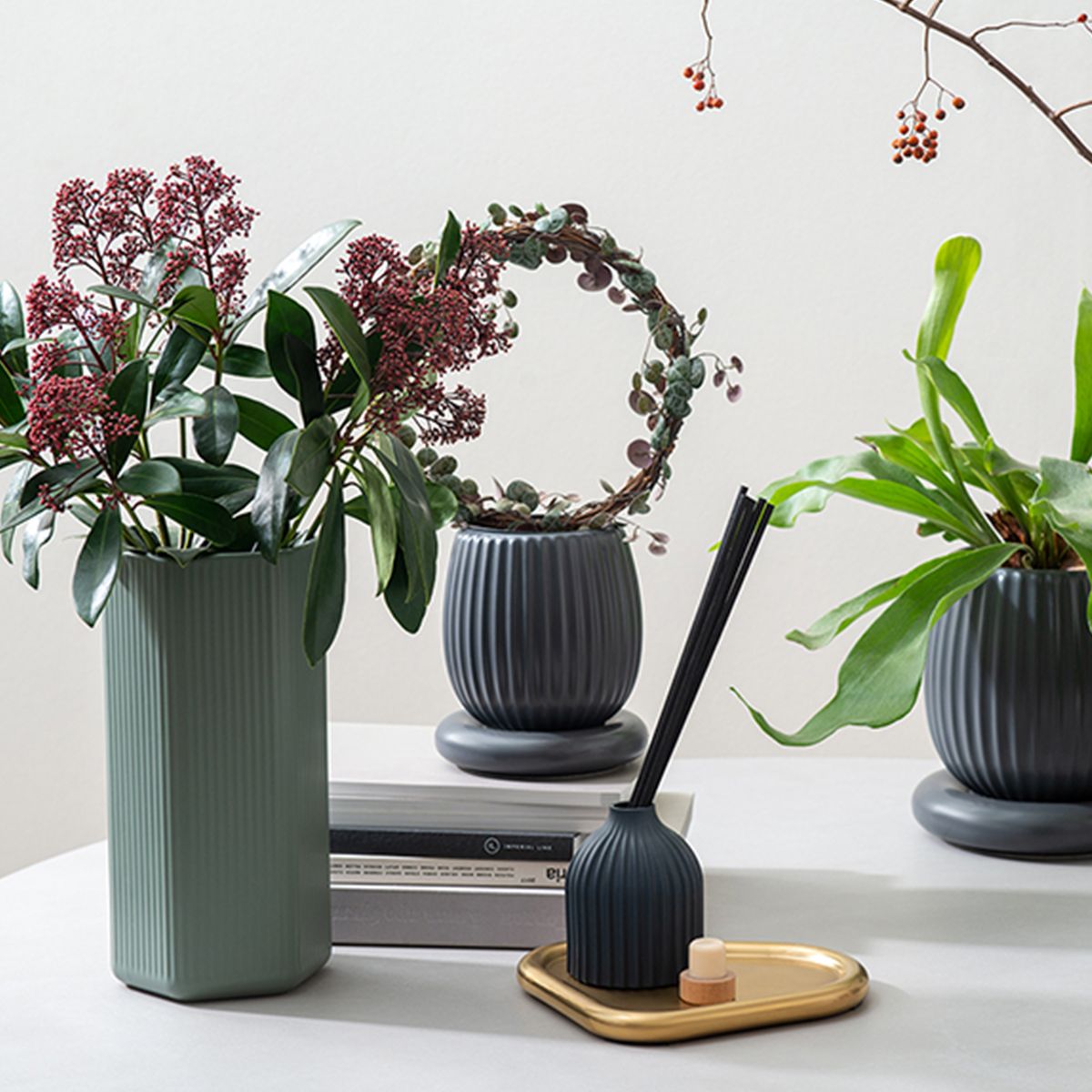 Tkano Ваза Edge 27см мятный