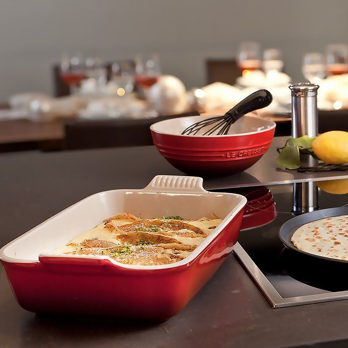 LeCreuset Блюдо Heritage прямоугольное 26х19см вишневое