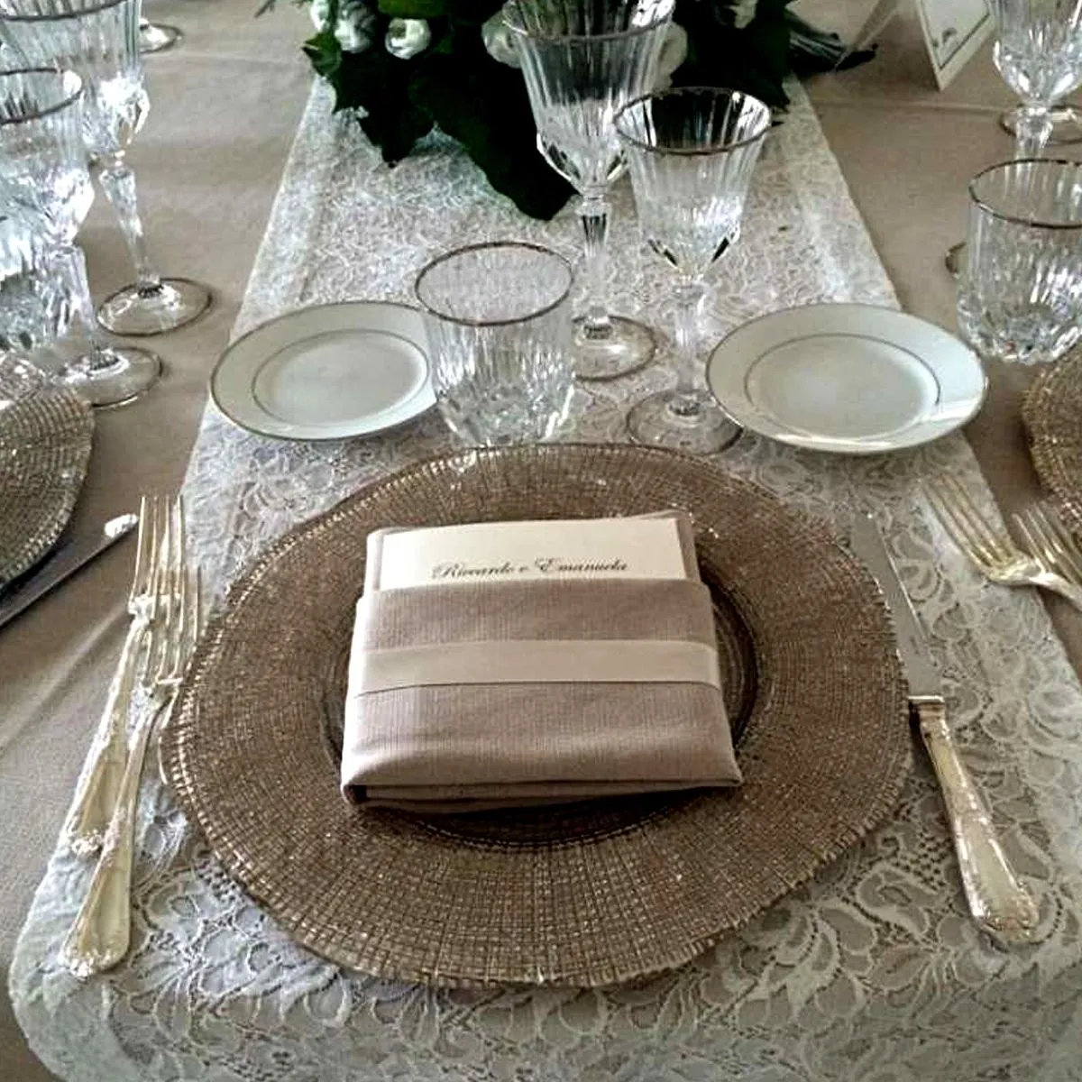 IVV Diamante Блюдо 34см BEIGE/CHROME