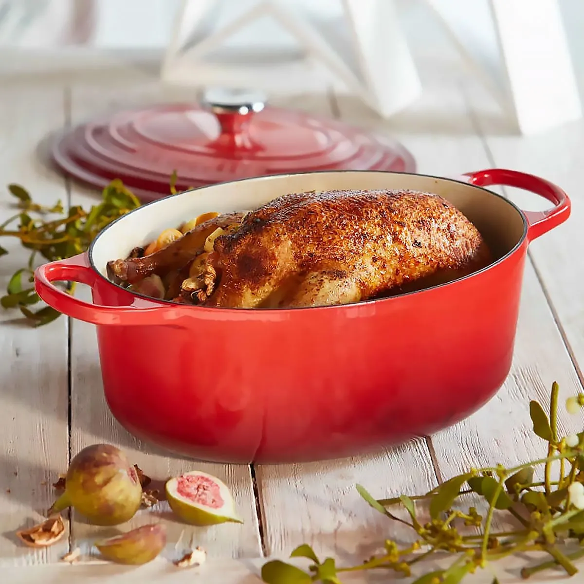 LeCreuset Кастрюля овальная 31см 6,3л вишневая
