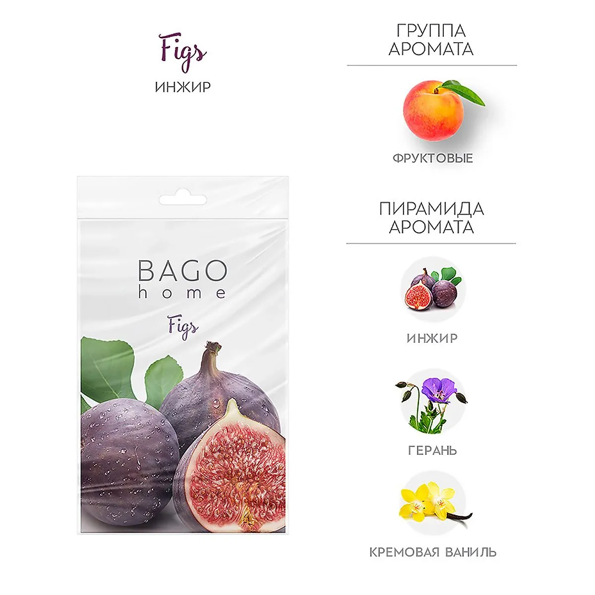 BAGO Саше ароматическое Инжир
