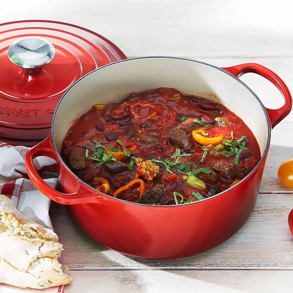 LeCreuset Кастрюля круглая 24см 4,2л вишневая