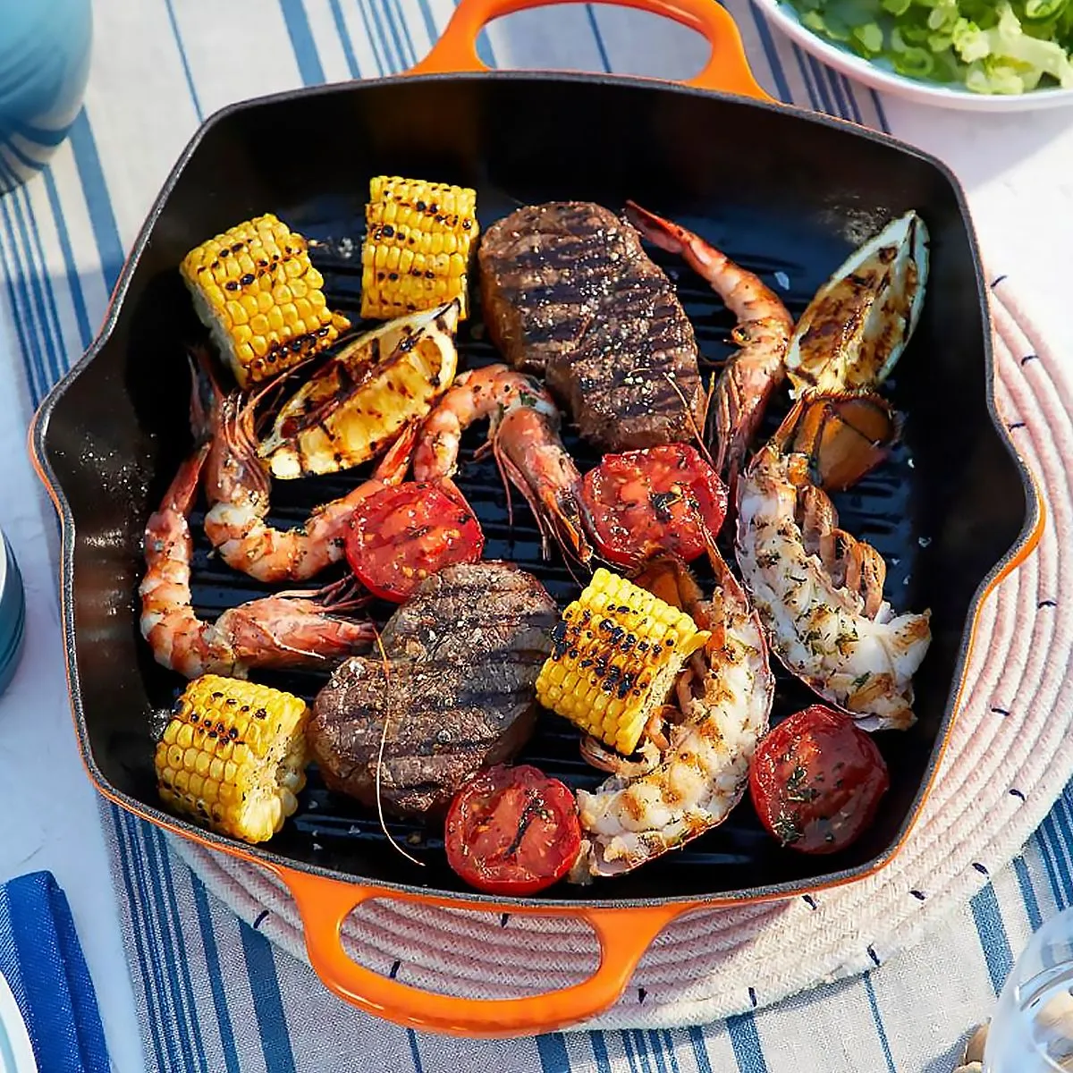 LeCreuset Сотейник-гриль 39х35см оранжевый