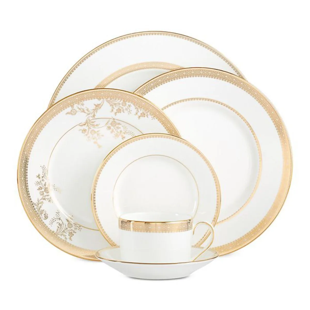 WW VERA WANG LACE GOLD Чашка + блюдце