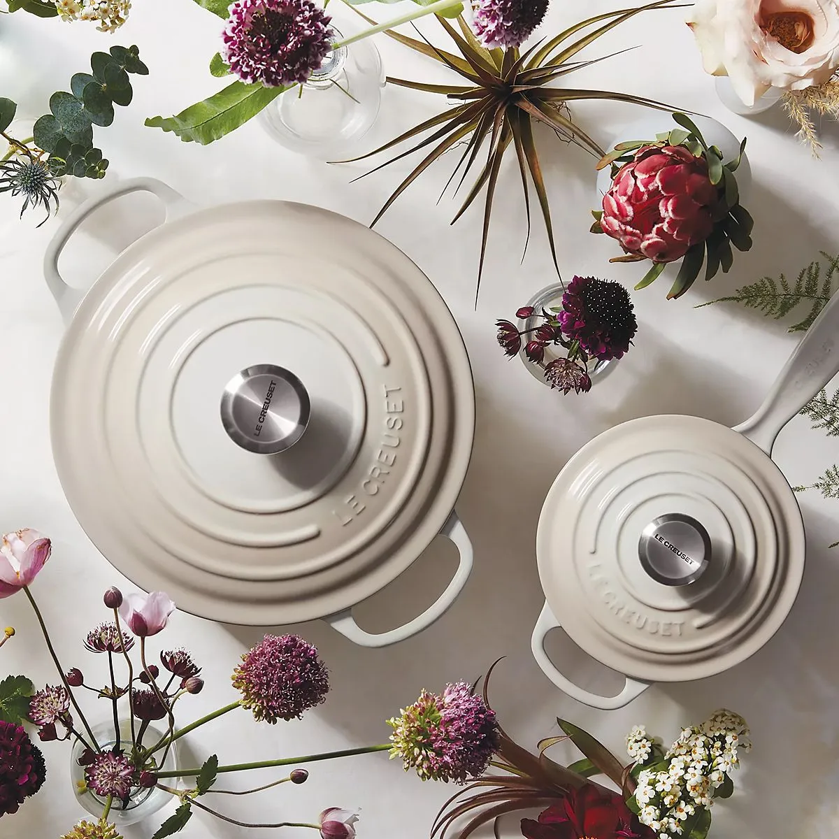 LeCreuset Кастрюля круглая 22см 3,3л меренга