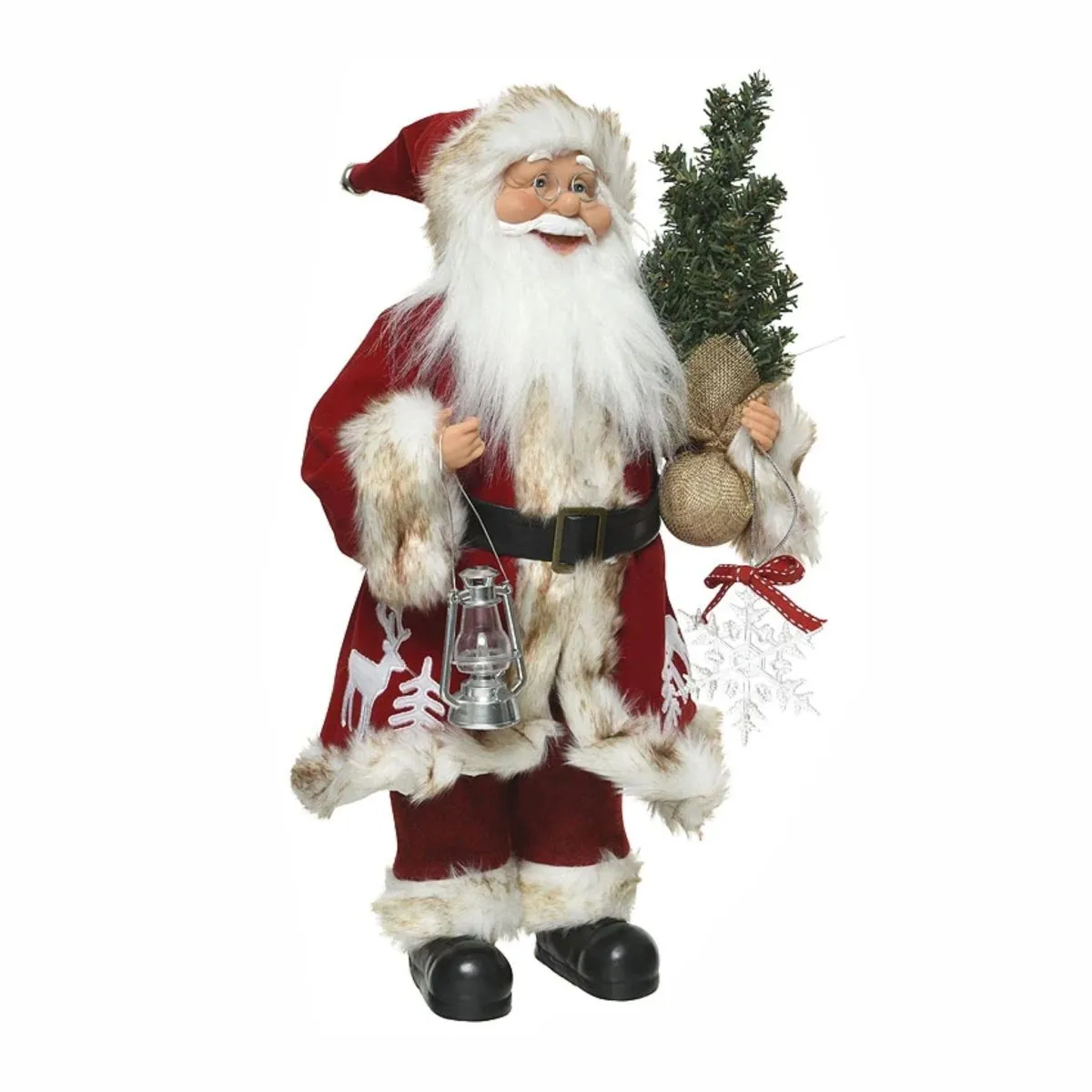 Kaemingk Санта в красном с елкой 45см 560119