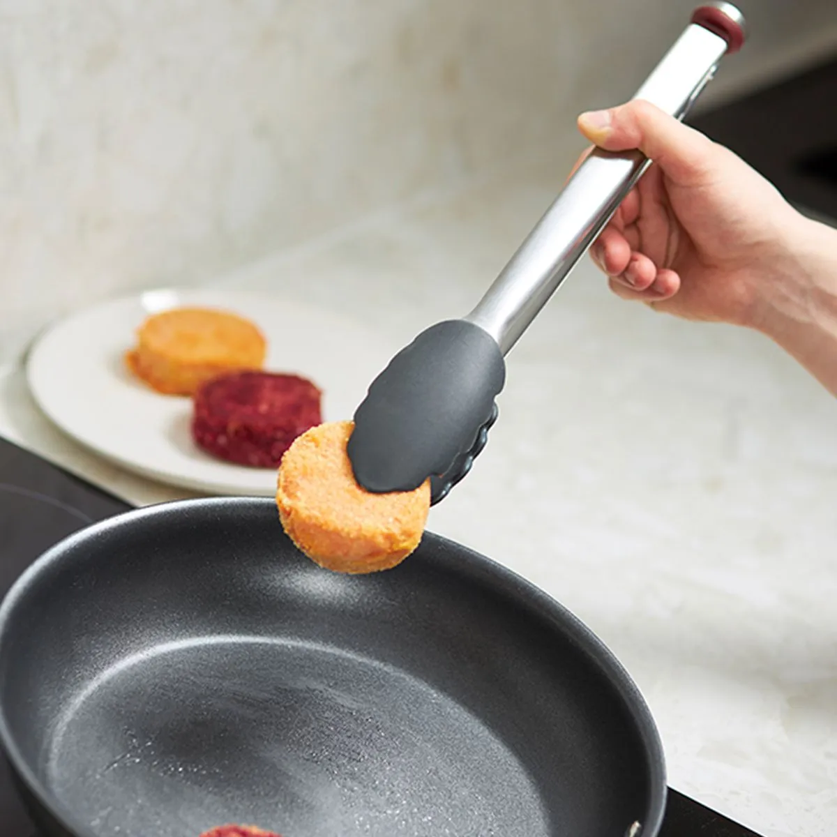 Smart Solutions Щипцы SmartChef 33,5см SS-TNG-SLC-PP-GRPL серо-бордовые