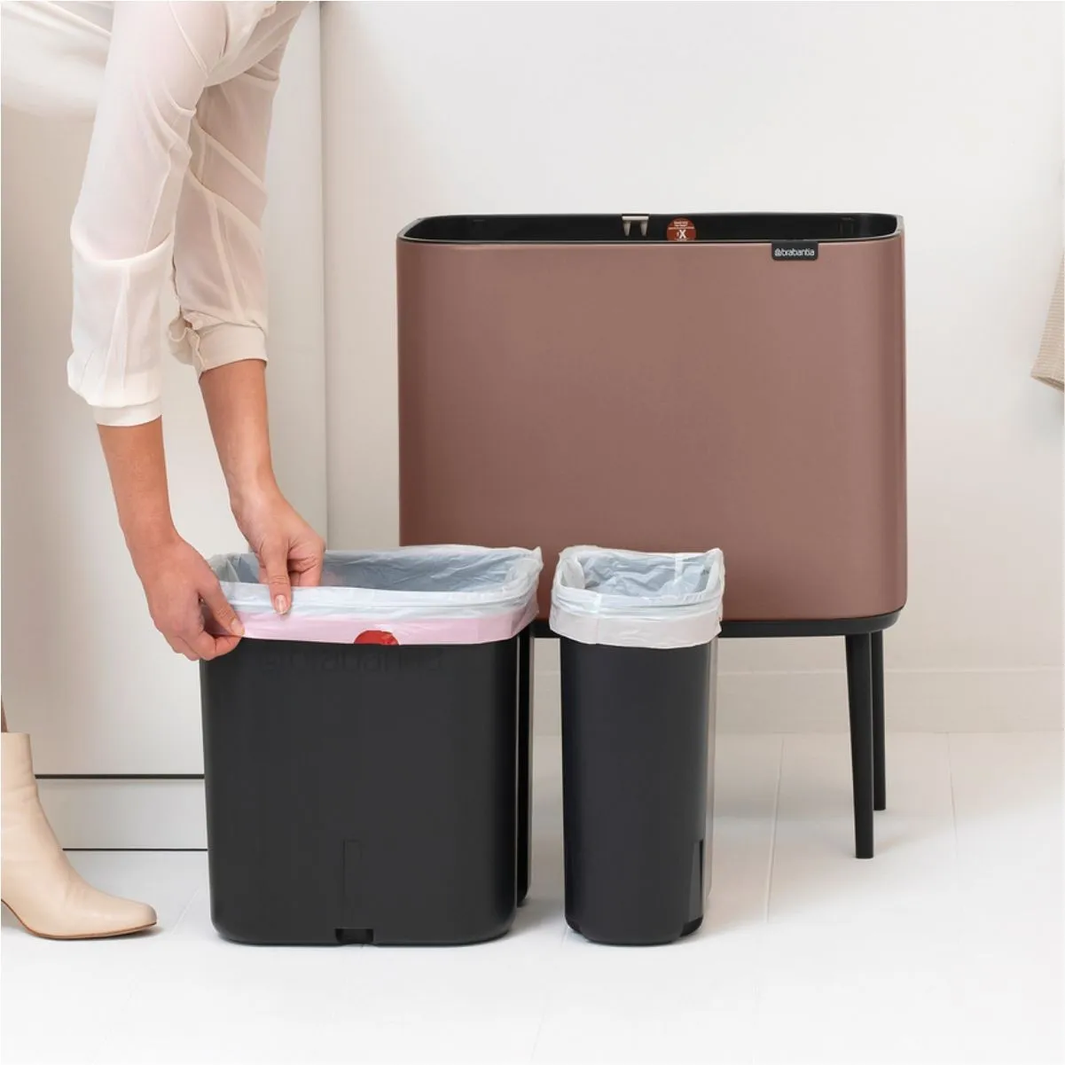 Brabantia Bo Touch Ведро 11+23л темно-бежевый 234064