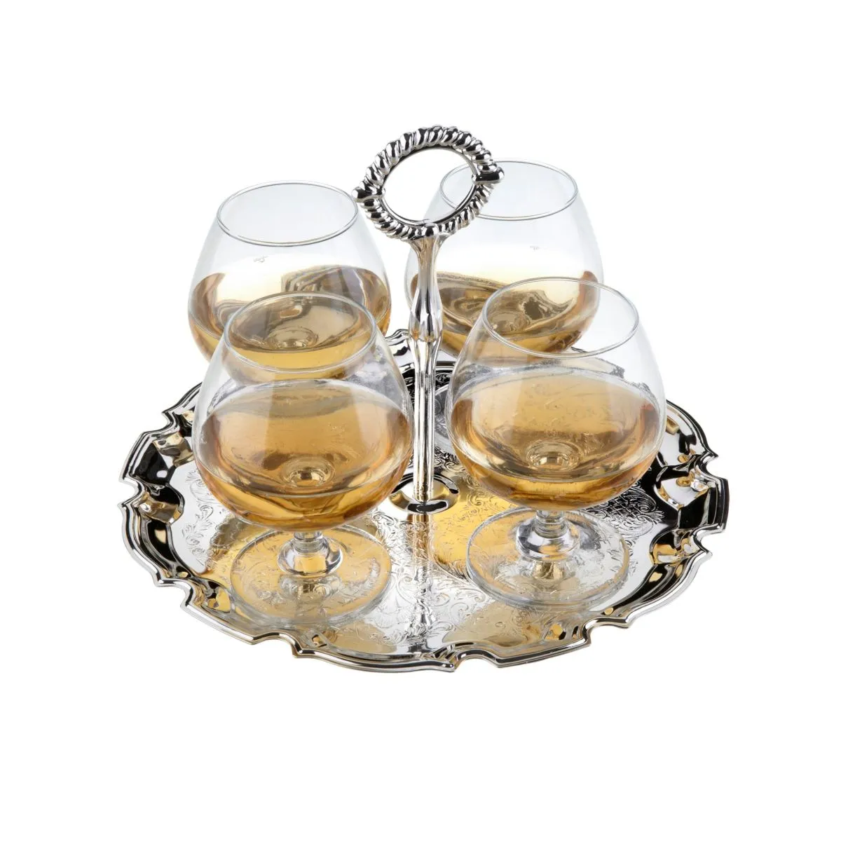 QA Набор Brandy: 4 бокала + поднос