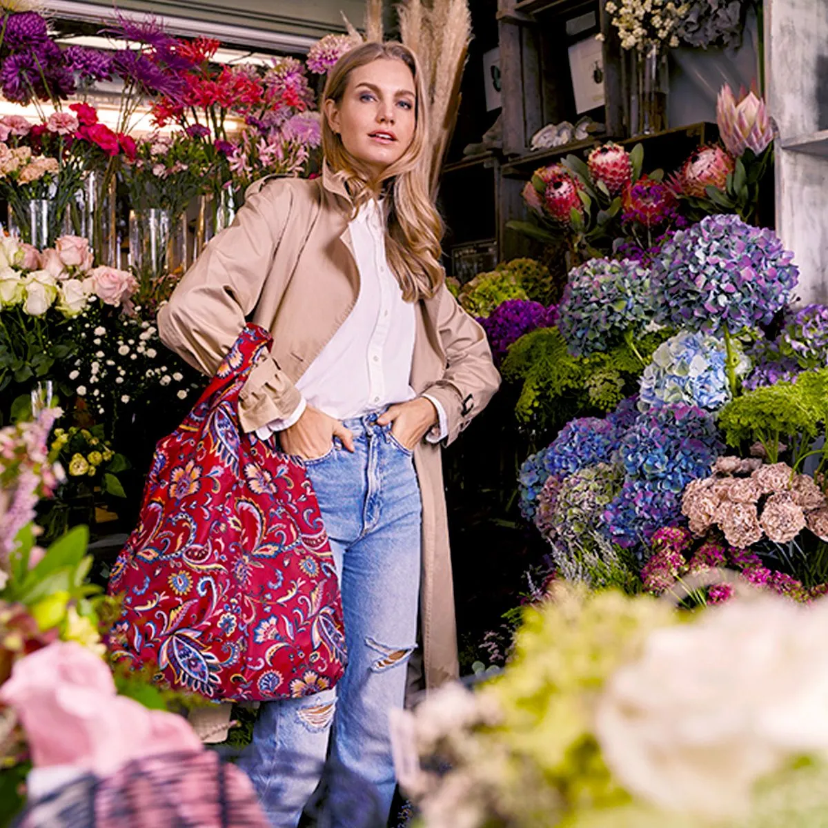 Reisenthel Сумка складная Mini maxi shopper paisley ruby AT3067