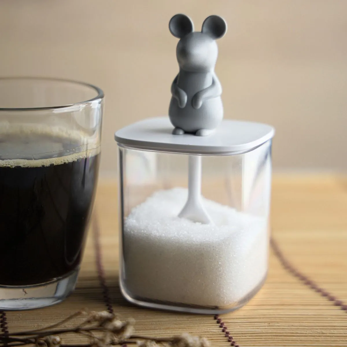 Qualy Банка Lucky Mouse с ложкой 250мл